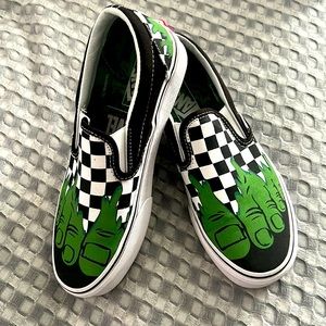 Classic slip-on (Marvel) Hulk/checkerboard men 5.0/women 6.5